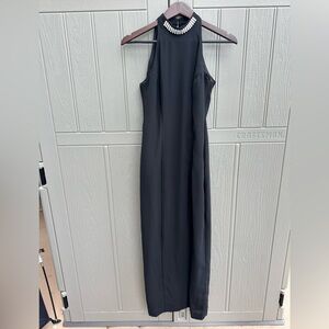 Nightway Collection Black crystal neck accent full length Dress Size 6